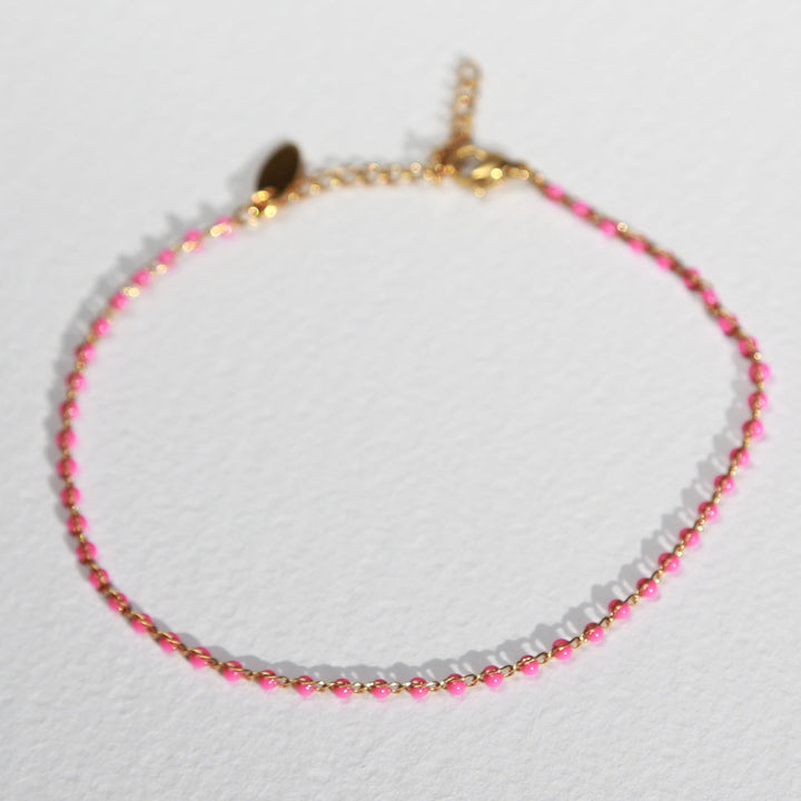 Enkelbandje chain pink