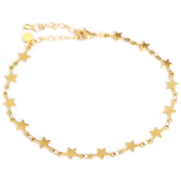 Gouden enkelbandje met sterren