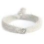 Armband fluffy bruin zilver