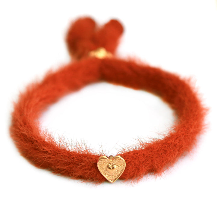 Armband fluffy brique