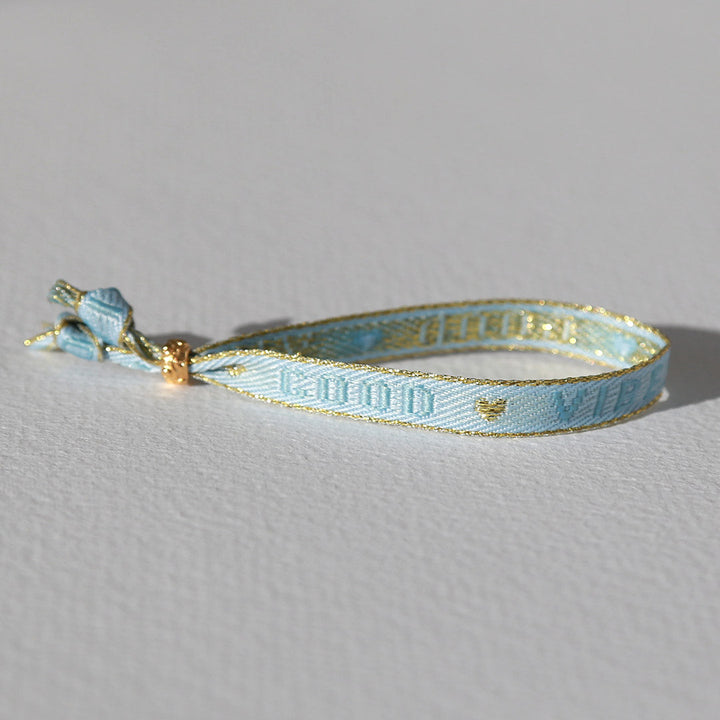 Geweven armband good vibes blue
