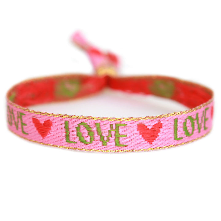 Geweven armband festival love