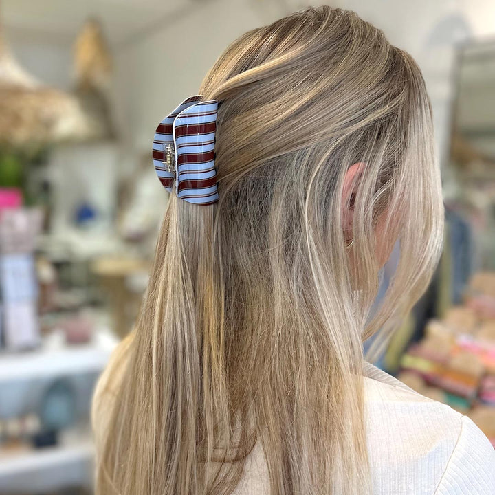Hair clip blue stripe