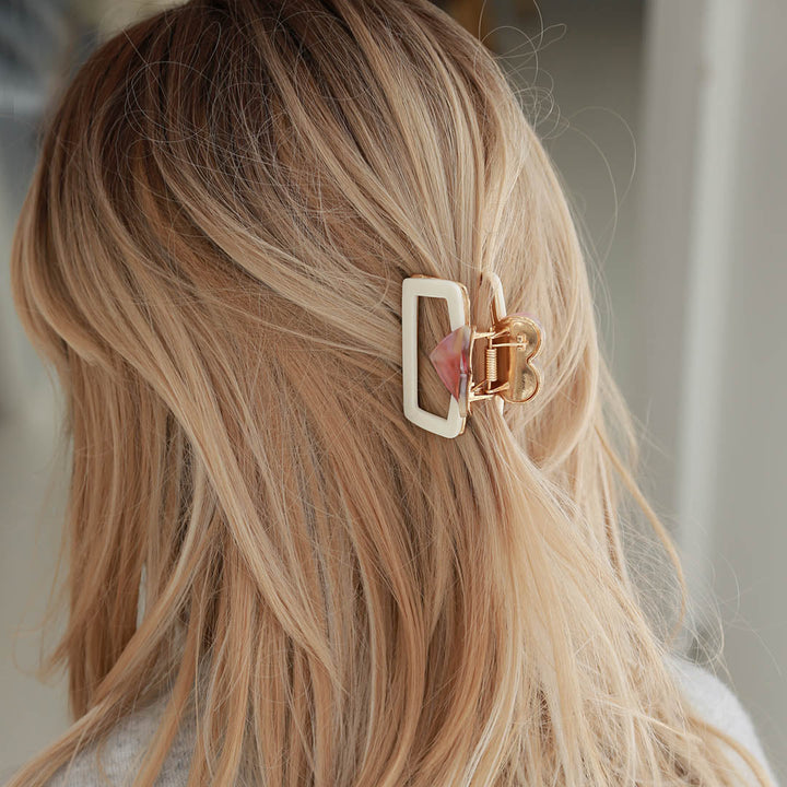 Barrette à cheveux perle coeur