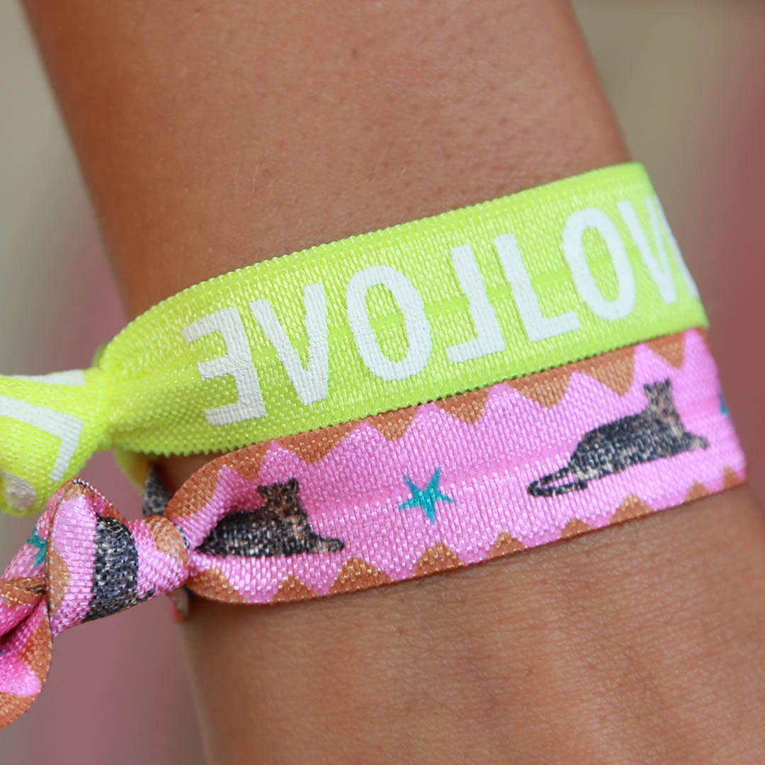 Ibiza elastiekjes Neon Luipaard