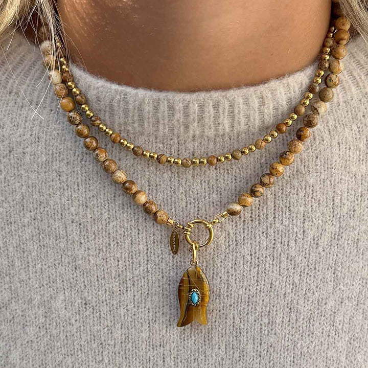 Ketting Javea jaspis steen