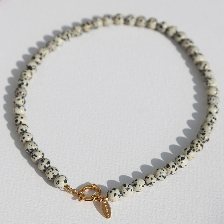 Collier en jaspe dalmatien d'Alicante