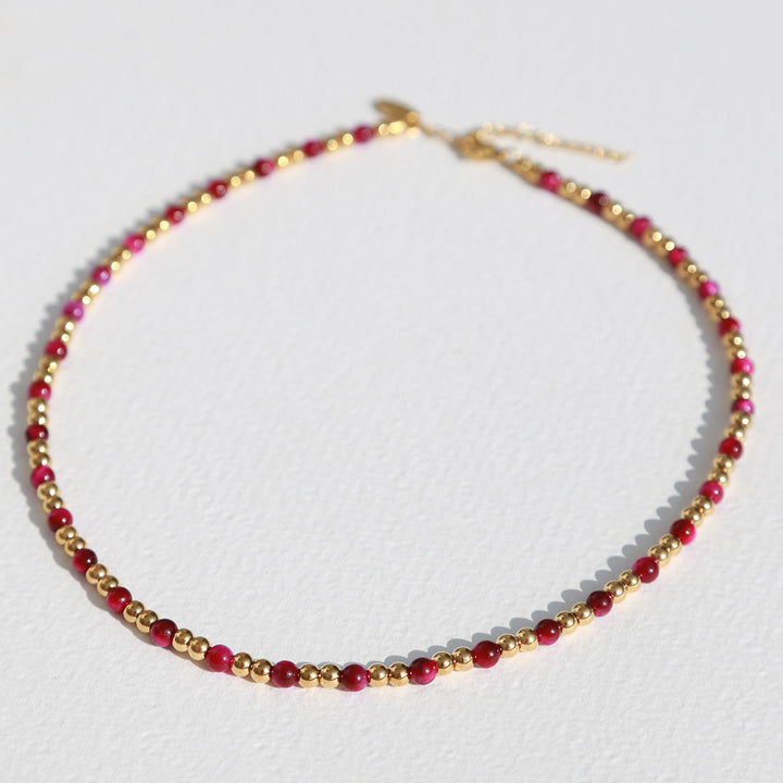 Collier Moraira pierre en cerise 