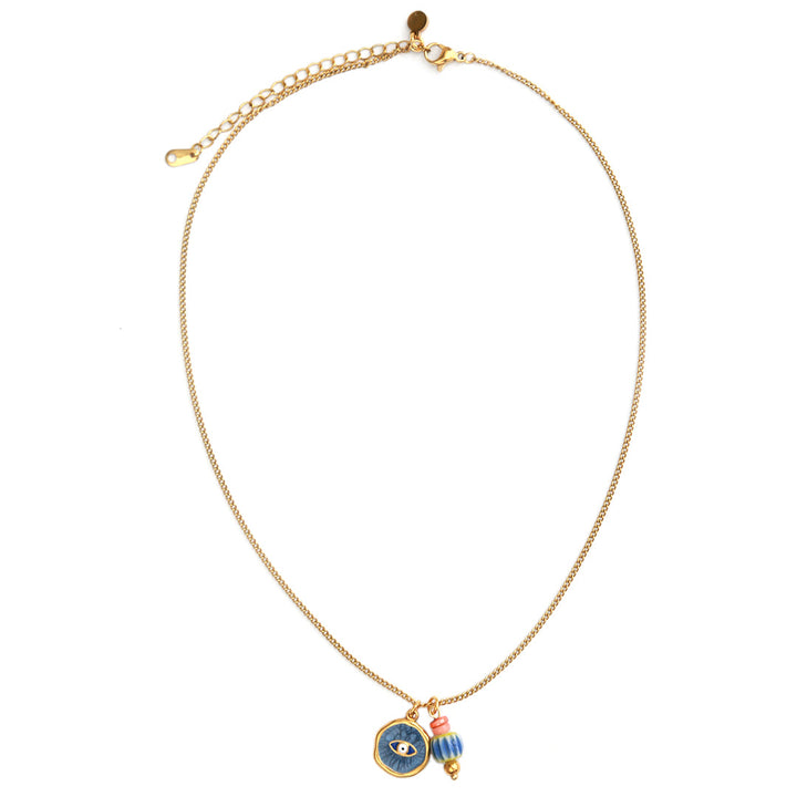 Gouden ketting mystic soul eye blue