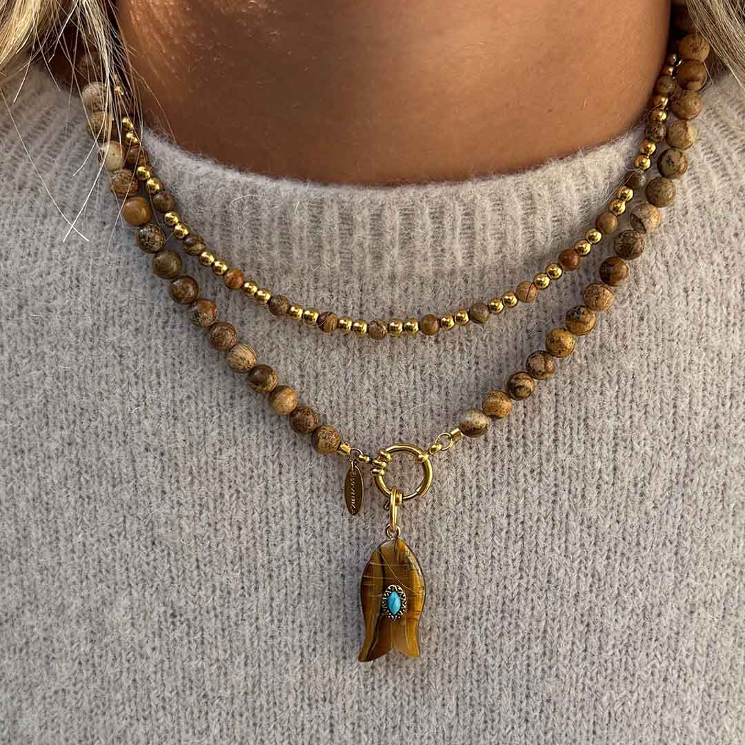 Ketting Moraira jaspis steen