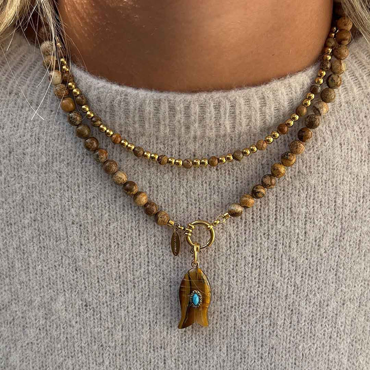 Ketting Moraira jaspis steen