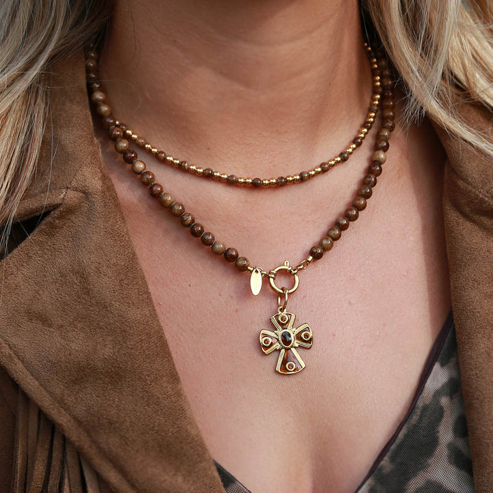 Collier en pierre brune Moraira