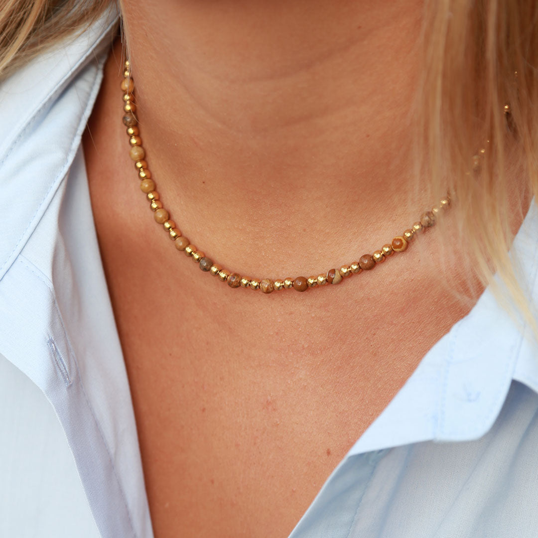Ketting Moraira jaspis steen