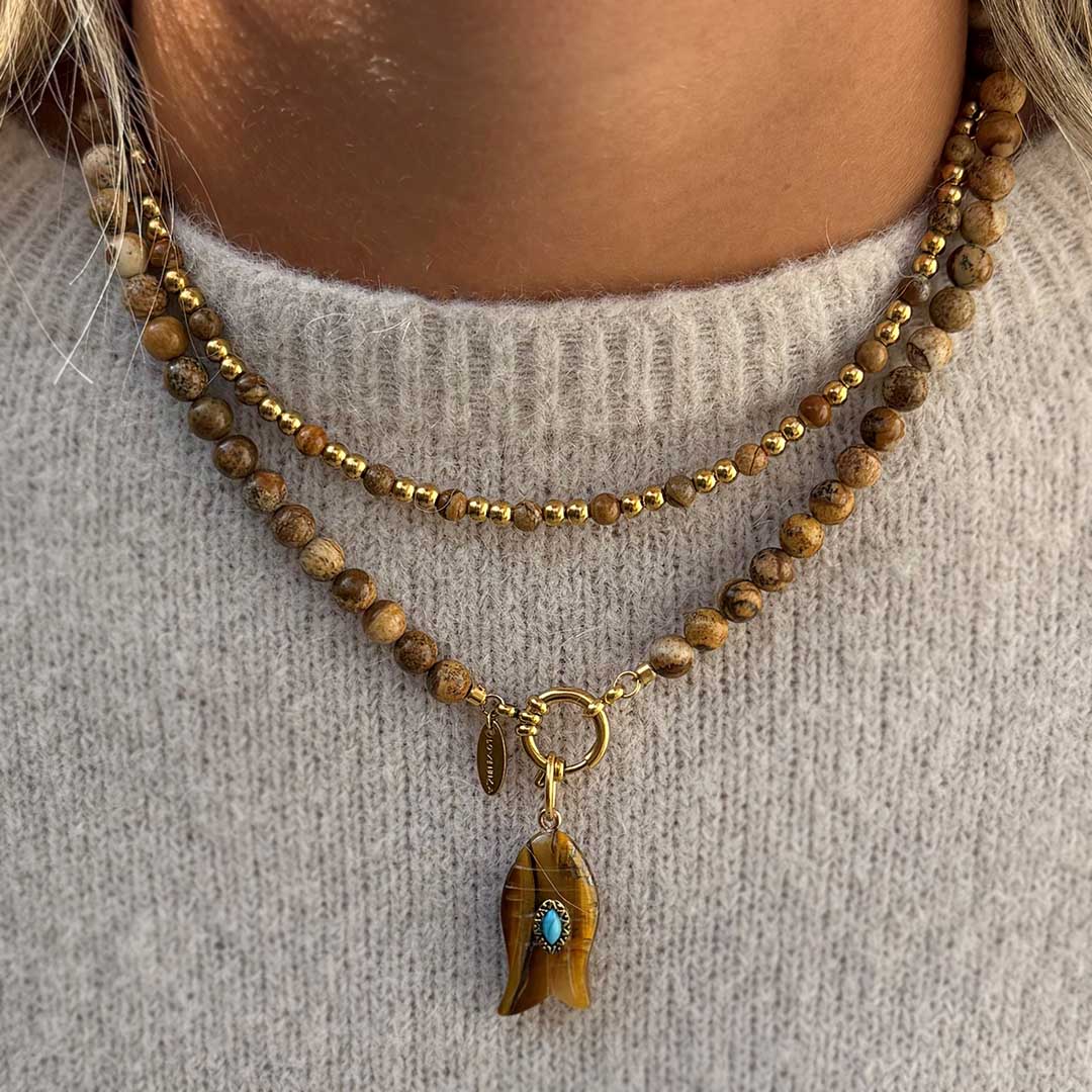 Collier en jaspe Moraira