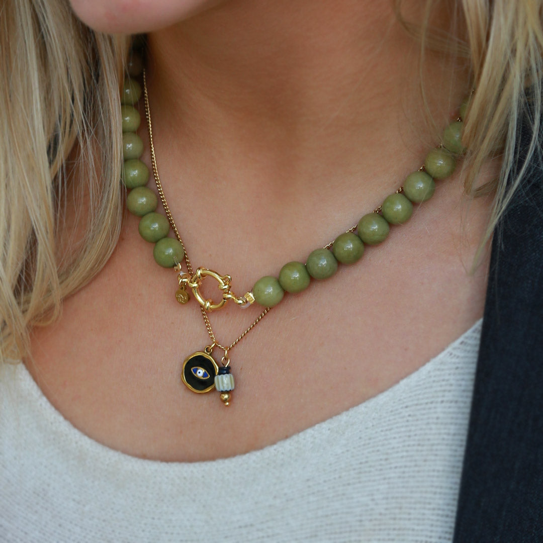 Gouden ketting mystic soul eye black