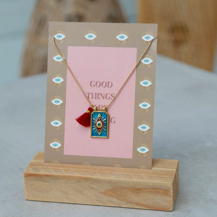 Gouden ketting tableau blue