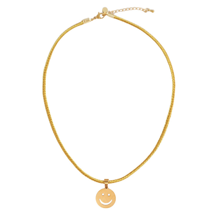 Ketting smiley cord gold
