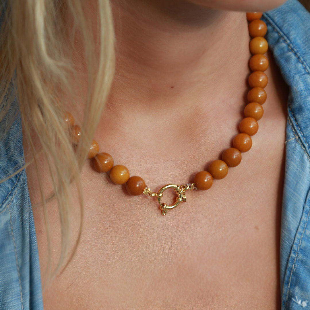 Ketting bubble stone caramel