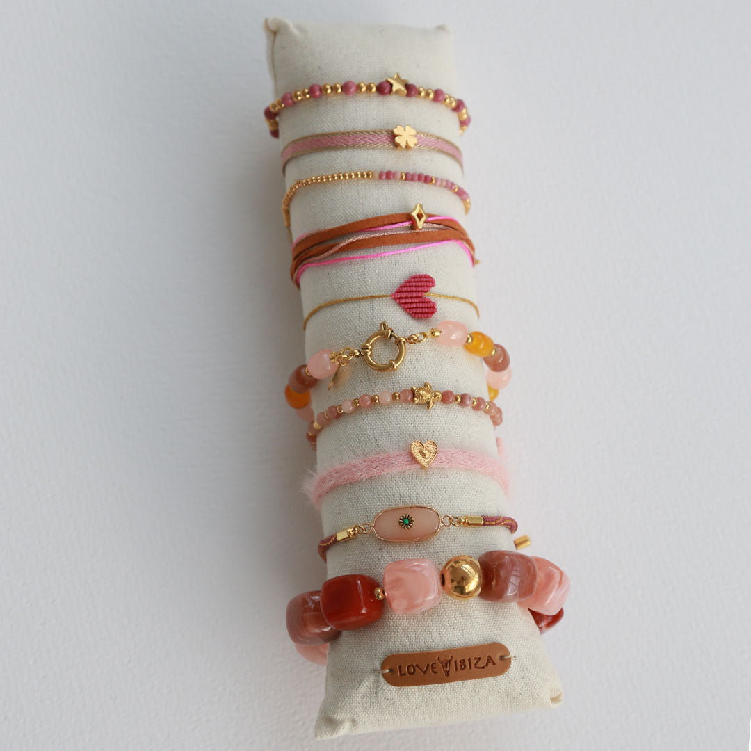 Display kussen armbanden rose