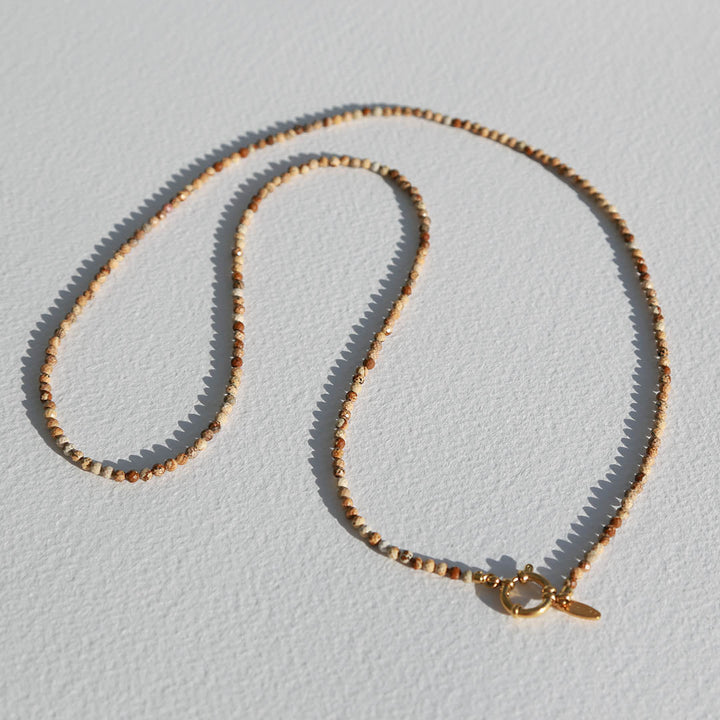 Lange ketting facet Jasper Stone