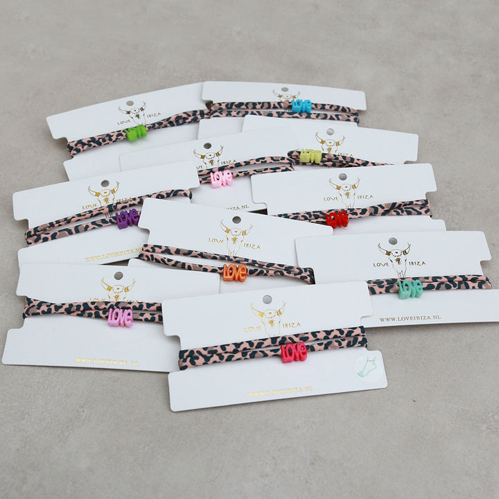 Set van 10 leopard love enkelbanden