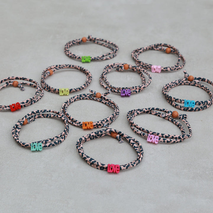 Set van 10 leopard love enkelbanden