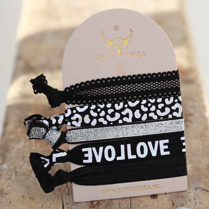 Ibiza elastiekjes Leopard silver