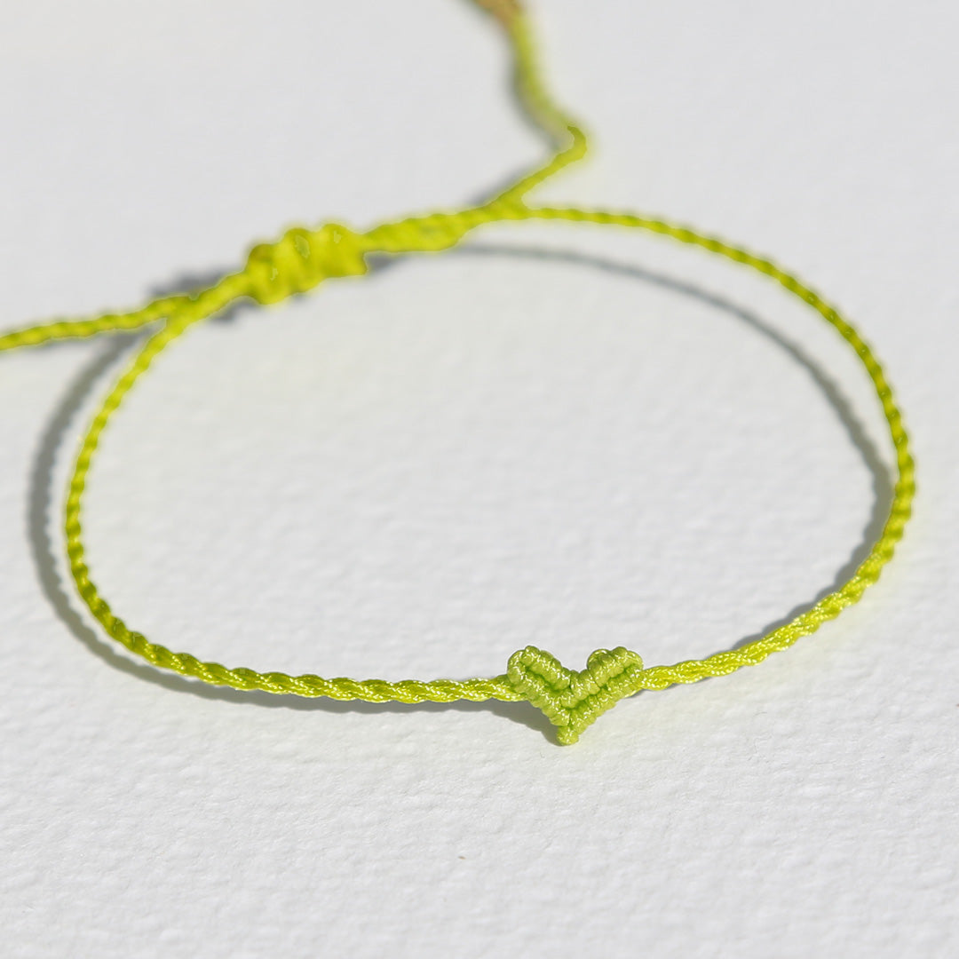 Armband kleines Herz limettengrün