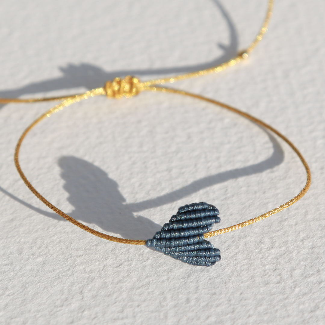 Armband großes Herz Denim