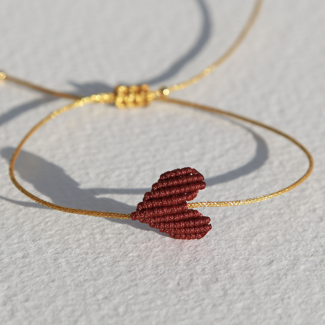 Armband großes Herz Haselnuss