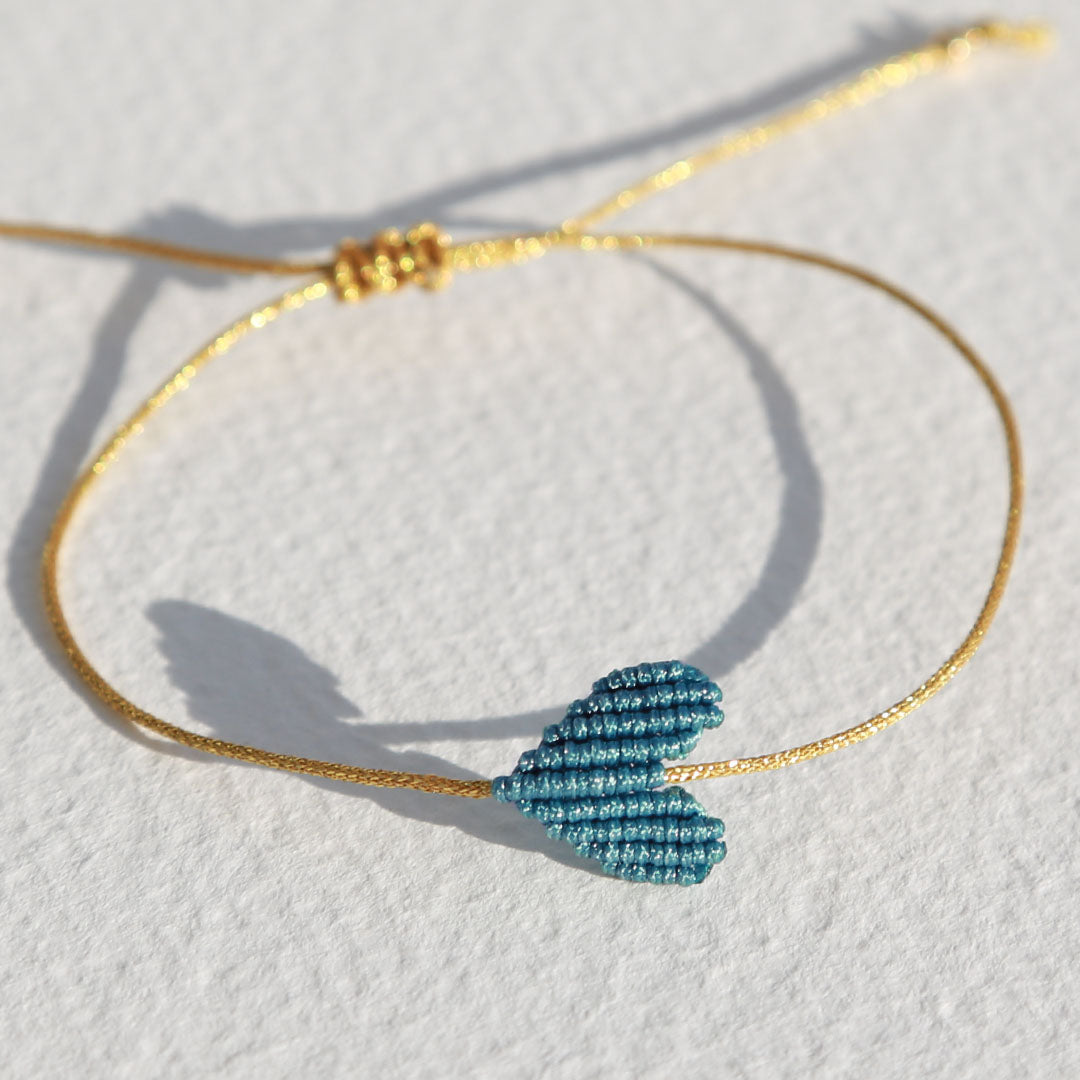 Armband großes Herz Indigo