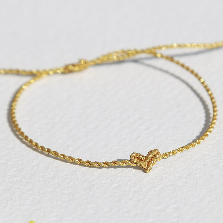 Bracelet coeur Love Ibiza torsadé or