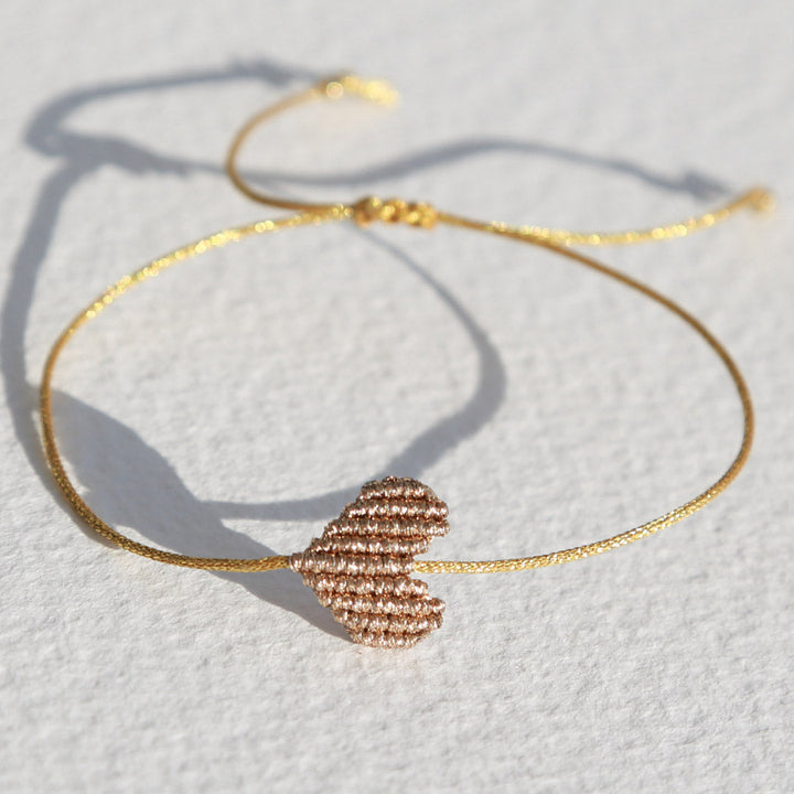 Bracelet Large heart champagne  