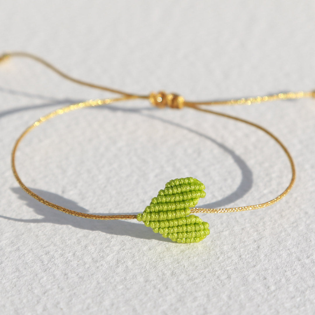 Armband großes Herz Limettengrün
