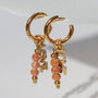 Boucles d'oreilles en or facettées amour bleu