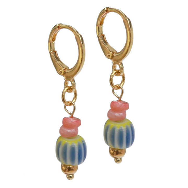 Gold earrings mystic soul blue