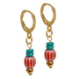 Gold earrings mystic soul burgundy