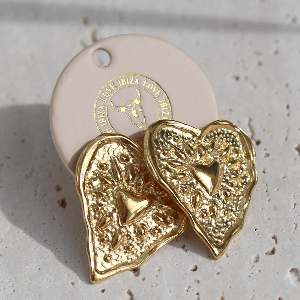 Boucles d'oreilles coeur en or