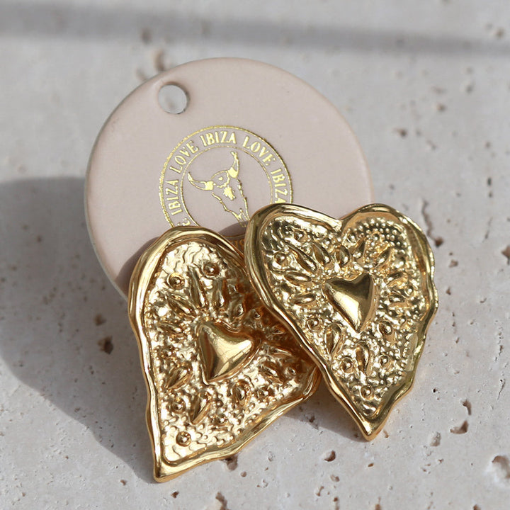 Boucles d'oreilles coeur en or