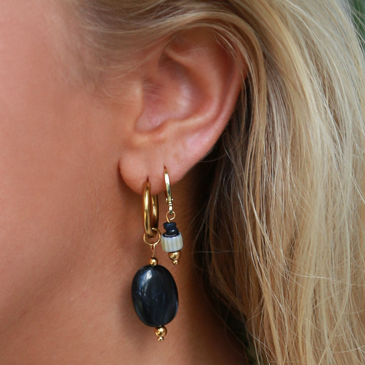 Boucles d'oreilles en or âme mystique noire