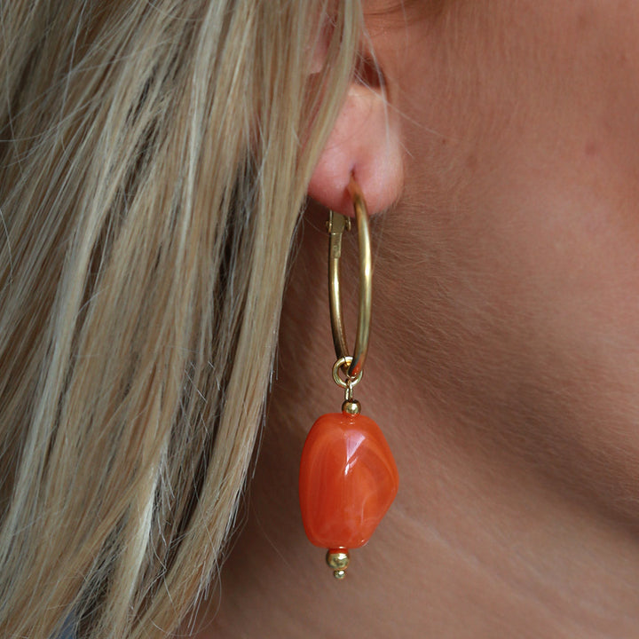 Boucles d'oreilles roches orange
