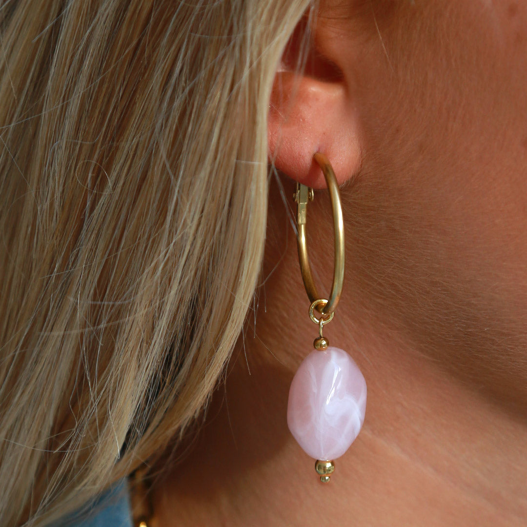 Boucles d'oreilles rochers rose