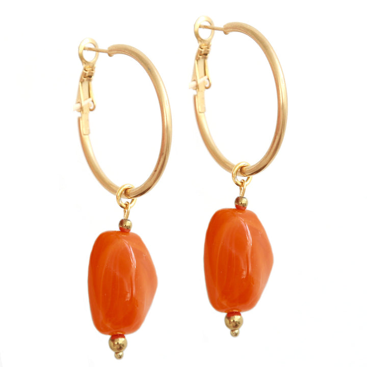 Boucles d'oreilles roches orange