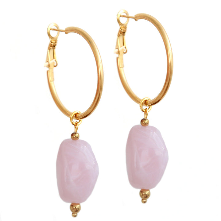 Boucles d'oreilles rochers rose