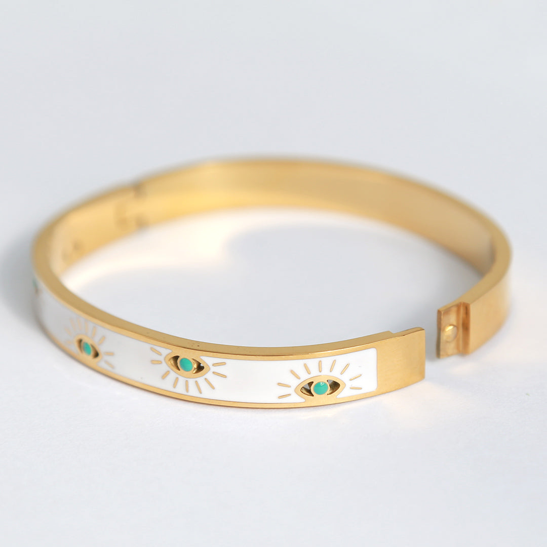 Gouden bangle evil eye