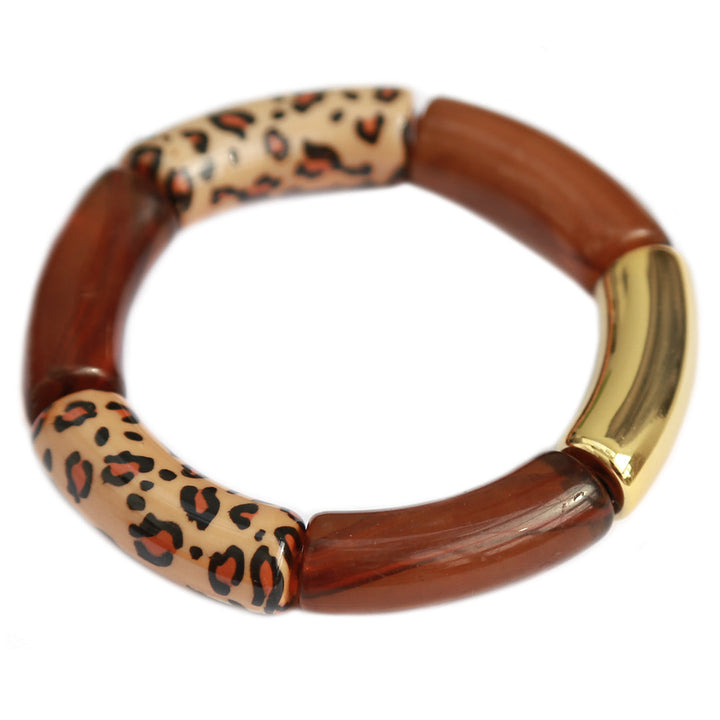 Armband Penne Leopard hellbraun