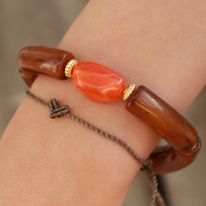 Armband penne rocks tortoise orange