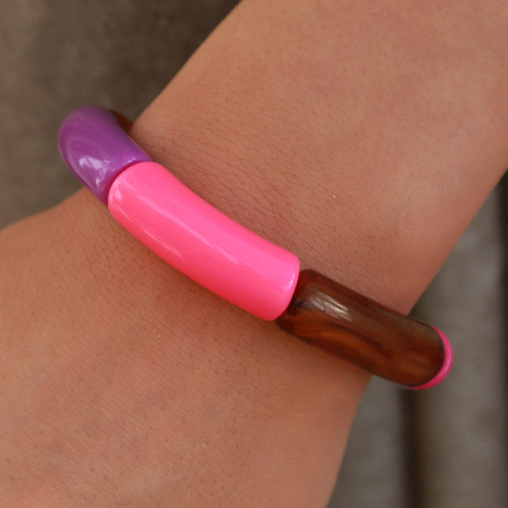 Armband penne braun rosa lila