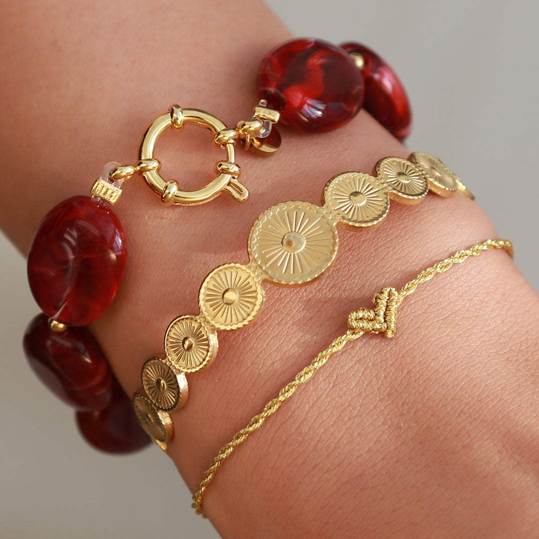 Love Ibiza Herzarmband gedrehtes Gold