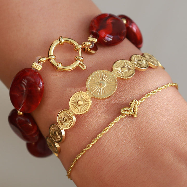 Love Ibiza Herzarmband gedrehtes Gold